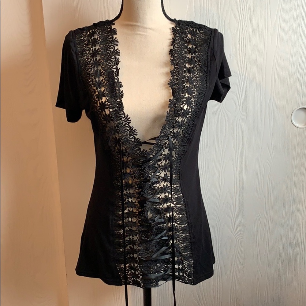 Black lace top